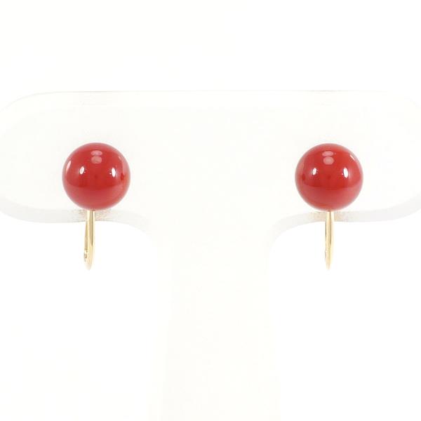 K18 Yellow Gold Coral Earrings