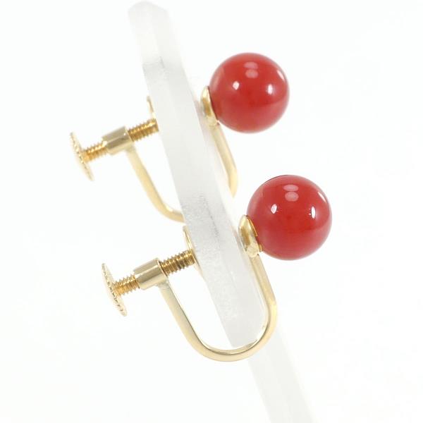 K18 Yellow Gold Coral Earrings