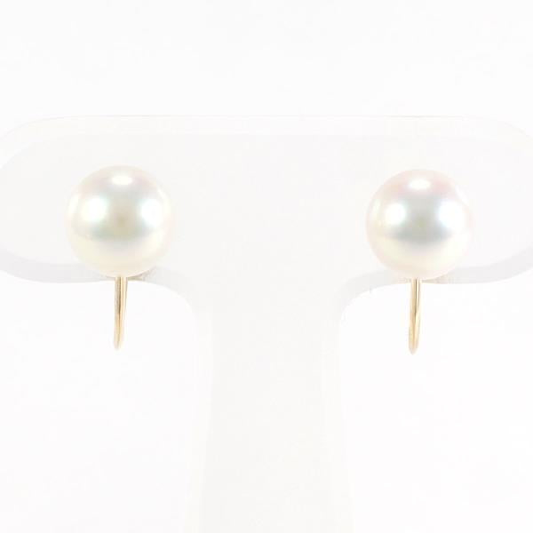 K18 Yellow Gold Pearl Earrings in Excellent Condition