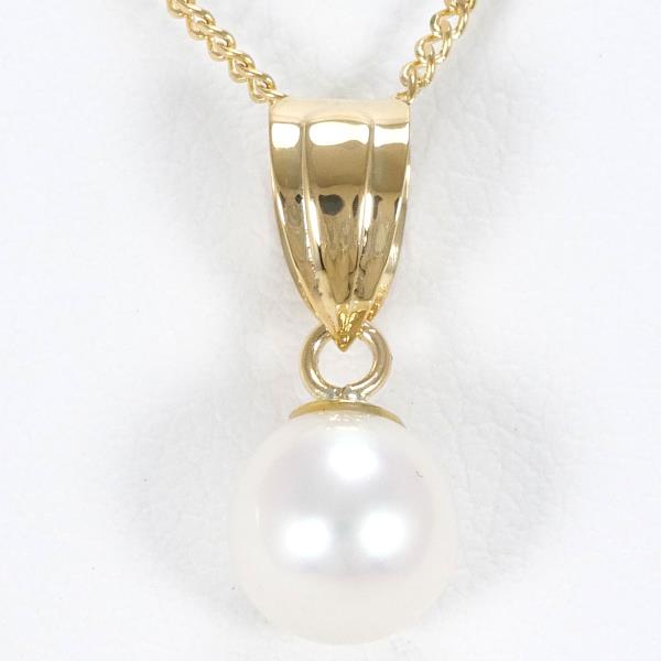 K18 Yellow Gold Pearl Necklace in Pristine Condition