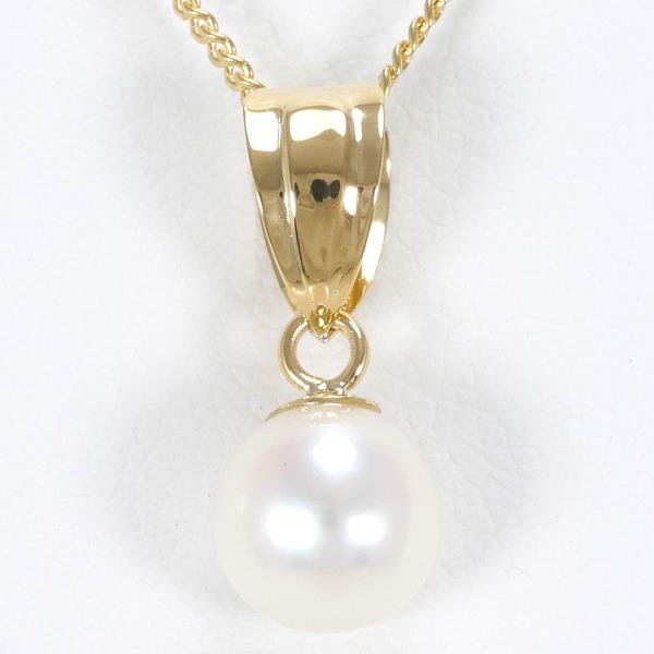 K18 Yellow Gold Pearl Necklace in Pristine Condition