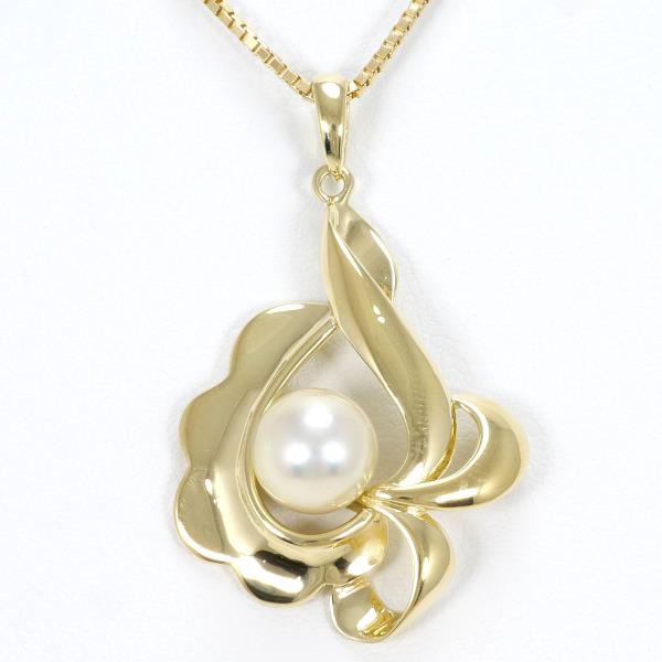 K18 Yellow Gold Pearl Necklace in Pristine Condition