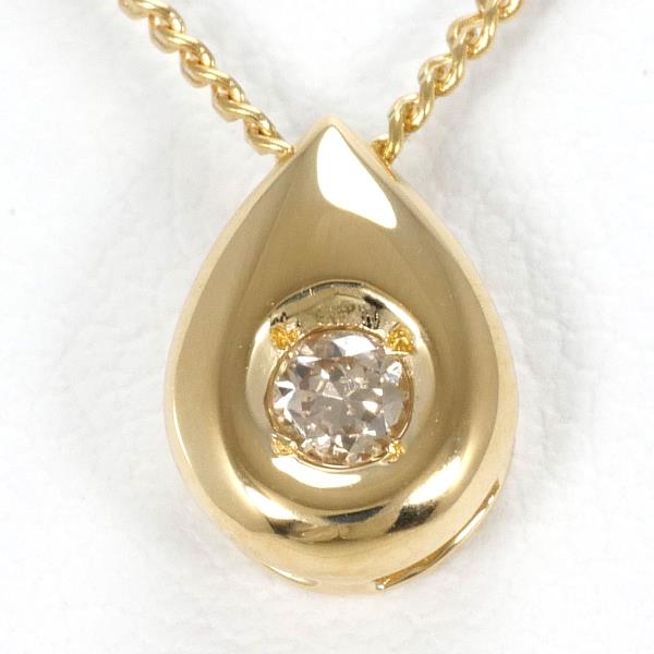 K18 Yellow Gold Necklace with Brown Diamond in Excellent Condition