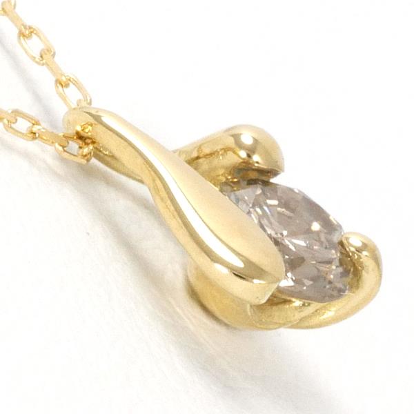 K18 Yellow Gold Necklace with Brown Diamond in Excellent Condition