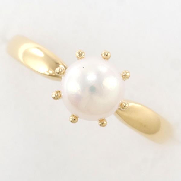 K18 Yellow Gold Pearl Ring 13号 in Excellent Condition