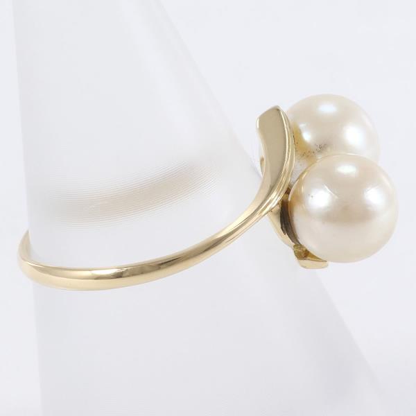 K18 Yellow Gold Pearl Ring 13号 in Excellent Condition