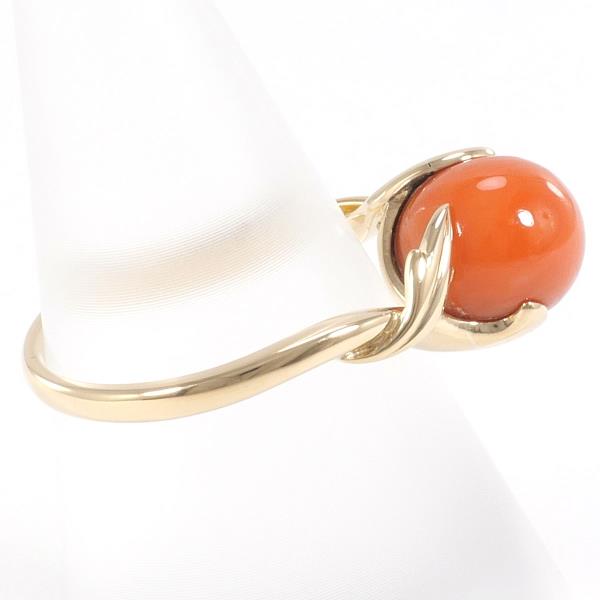 K18 Yellow Gold Coral Ring