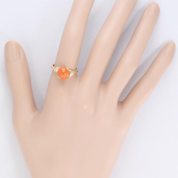 K18 Yellow Gold Coral Ring