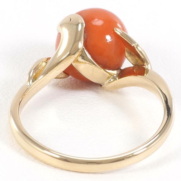 K18 Yellow Gold Coral Ring