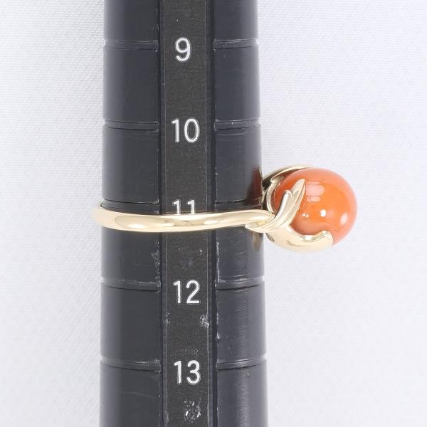 K18 Yellow Gold Coral Ring