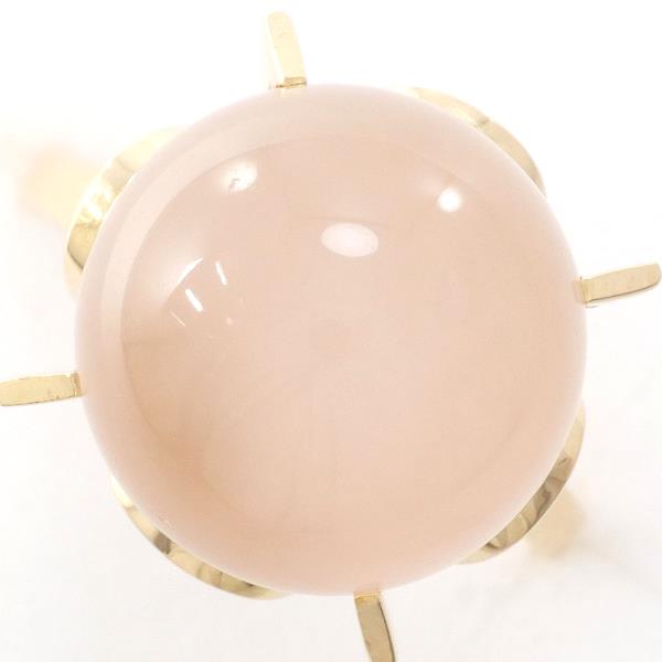 K18 Yellow Gold Rose Quartz Ring Size 16 in Excellent Condition