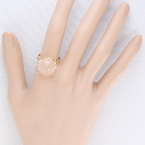 K18 Yellow Gold Rose Quartz Ring Size 16 in Excellent Condition