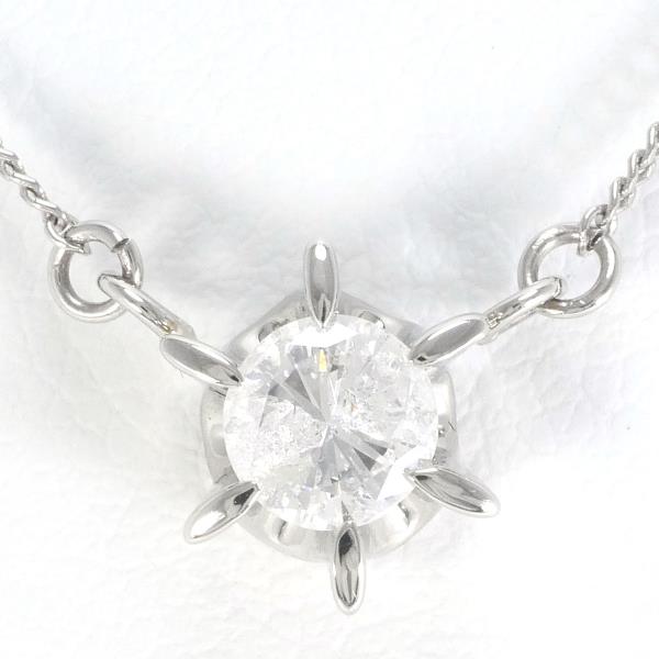 PT900 Platinum PT850 Necklace with 0.40ct Diamond in Excellent Condition