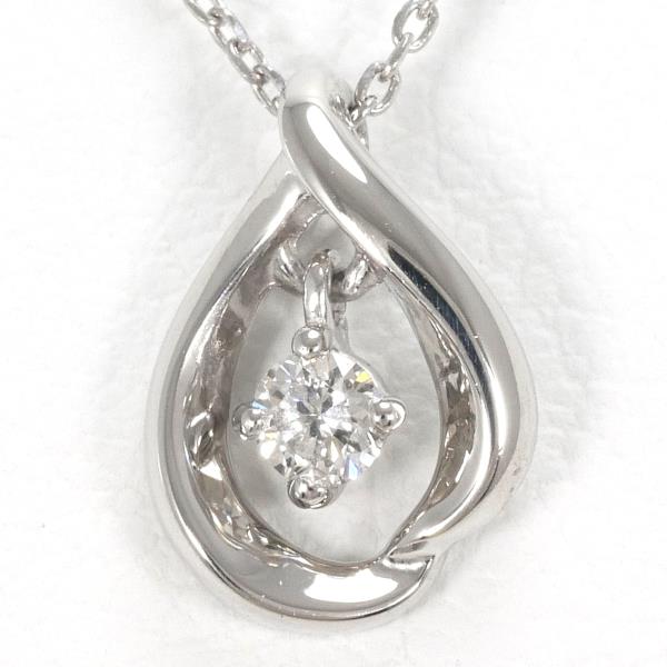 PT900 Platinum PT850 Necklace Diamond 0.05ct in Excellent Condition