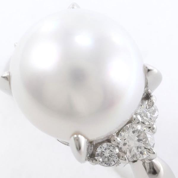 PT900 Platinum Ring with South Sea Pearl and Diamond