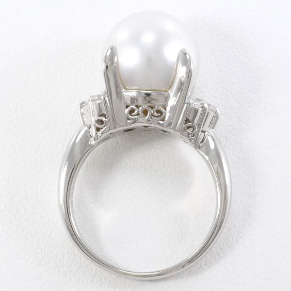 PT900 Platinum Ring with South Sea Pearl and Diamond