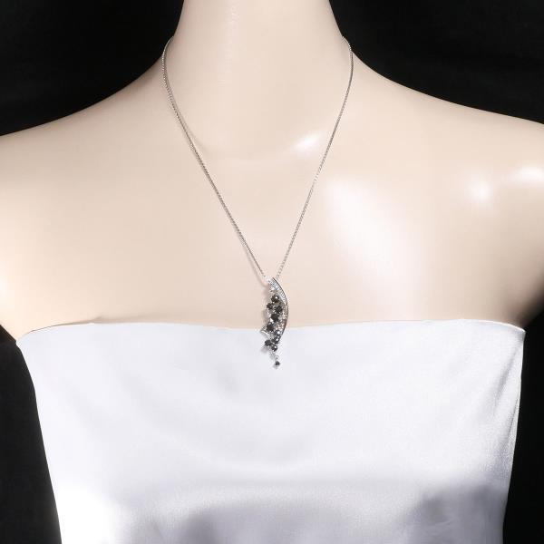 K18 White Gold Black Diamond Necklace