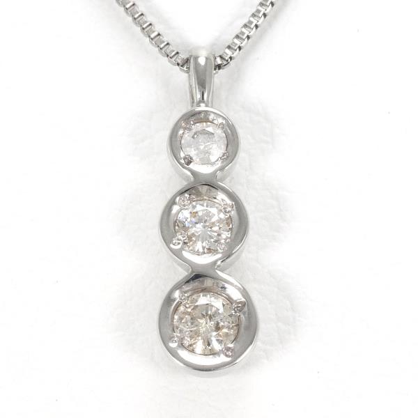 K18 White Gold Diamond Necklace 0.15ct in Excellent Condition