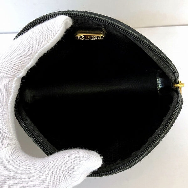 Fendi PVC Pouch Khaki Black in Great Condition