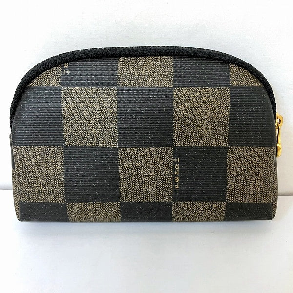 Fendi PVC Pouch Khaki Black in Great Condition