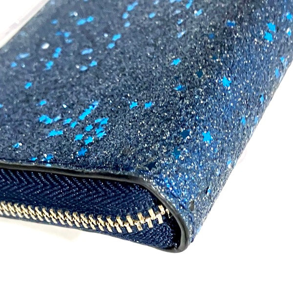 Coach Leather Glitter Blue Star Compact Wallet F23448 in Good Condition