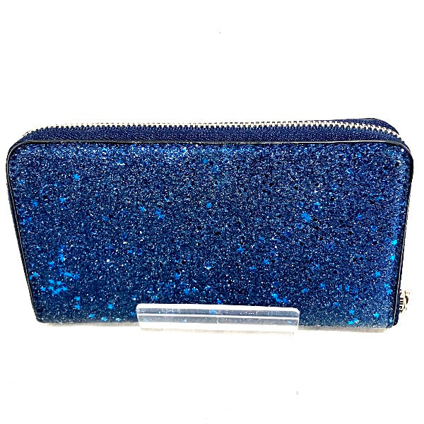 Coach Leather Glitter Blue Star Compact Wallet F23448 in Good Condition