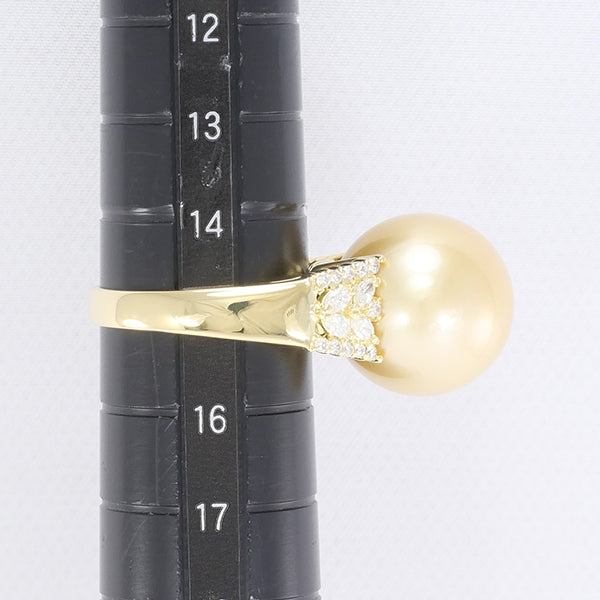 K18 Yellow Gold Ring with South Sea Pearl and Diamond