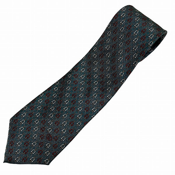 Gucci 100% Silk 140cm x 8cm Chain Pattern Tie in Great Condition