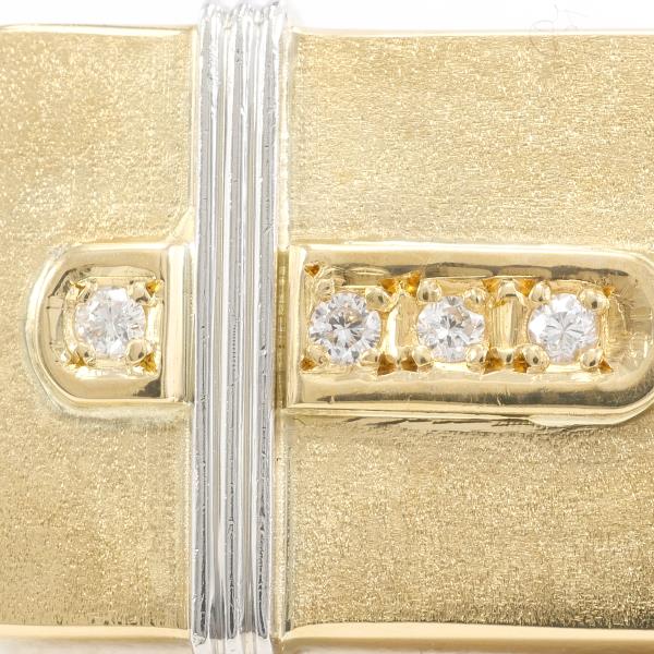 PT900 Platinum K18 Yellow Gold Diamond Cufflinks in Excellent Condition