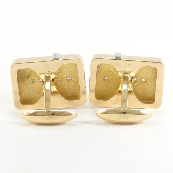 PT900 Platinum K18 Yellow Gold Diamond Cufflinks in Excellent Condition