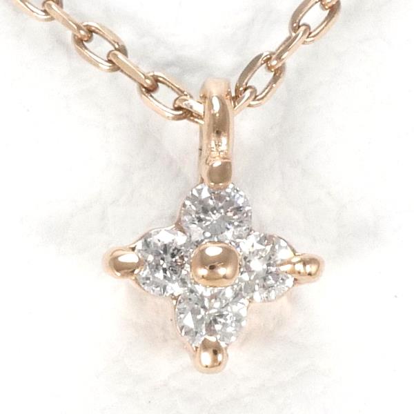 K10 Pink Gold Diamond Necklace in Excellent Condition