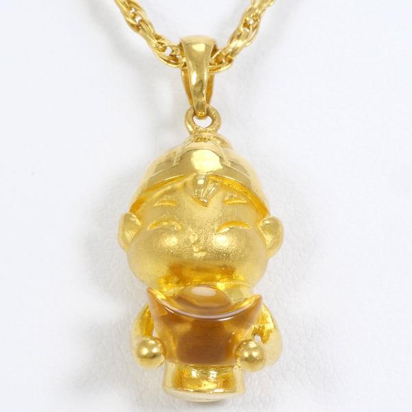 K24 Yellow Gold Citrine Necklace in Excellent Condition