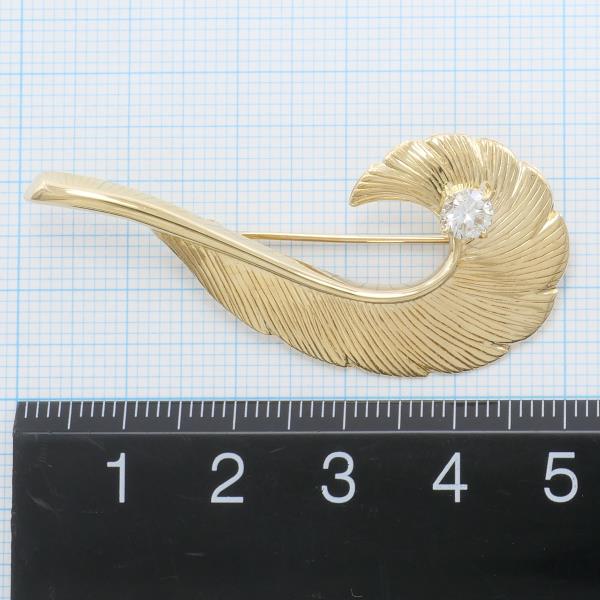 K18 Yellow Gold Diamond Brooch in Excellent Condition