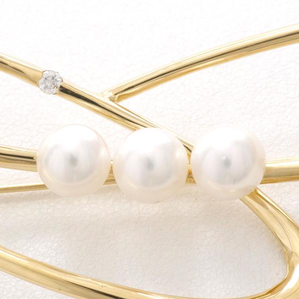 K18 Yellow Gold Pearl Brooch