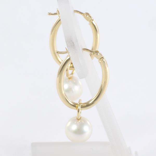 K18 Yellow Gold Pearl Earrings in Pristine Condition