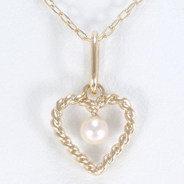 K10 Yellow Gold Pearl Necklace 45cm