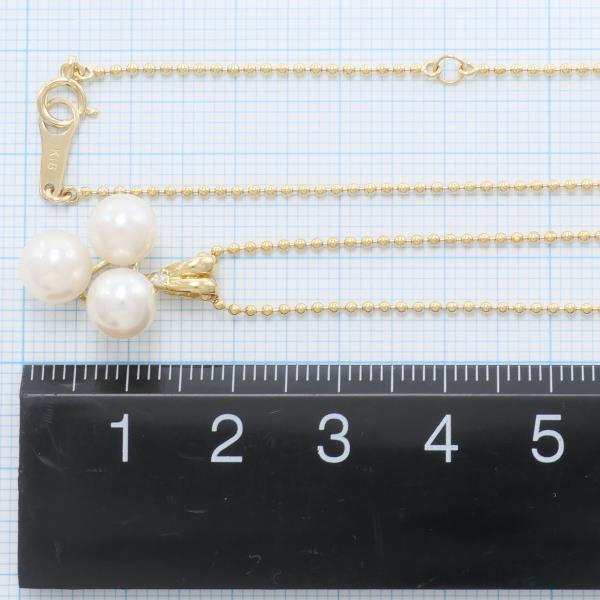 K18 Yellow Gold Pearl Necklace in Excellent Condition