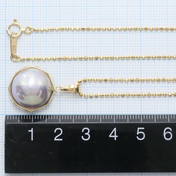 K18 Yellow Gold Necklace with Mabe Pearl in Excellent Condition