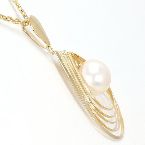 K18 Yellow Gold Pearl Necklace in Pristine Condition