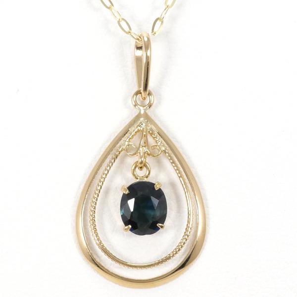 18K Yellow Gold Sapphire Necklace in Pristine Condition