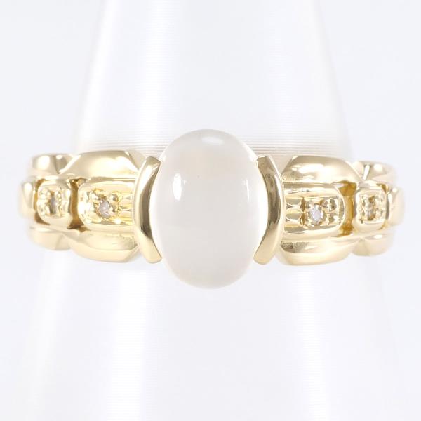 K18 Yellow Gold Moonstone Ring 10.5 in Excellent Condition