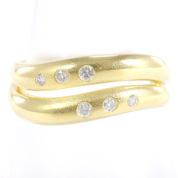 K18 Yellow Gold Diamond Ring 15.5 in Excellent Condition