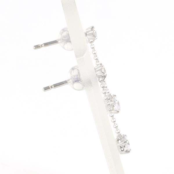 K18 White Gold Diamond Earrings 0.04ct Zirconia in Great Condition