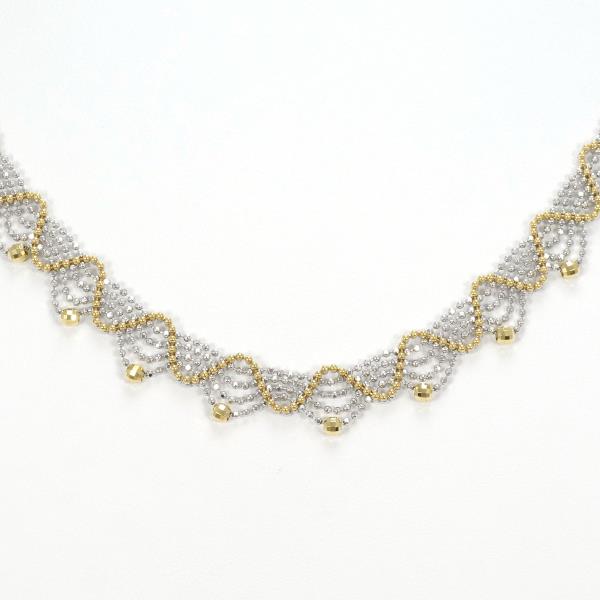 K18 Yellow Gold White Gold Necklace 45cm in Great Condition