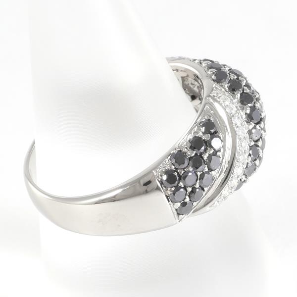 K18 White Gold Diamond Ring 18号 in Excellent Condition