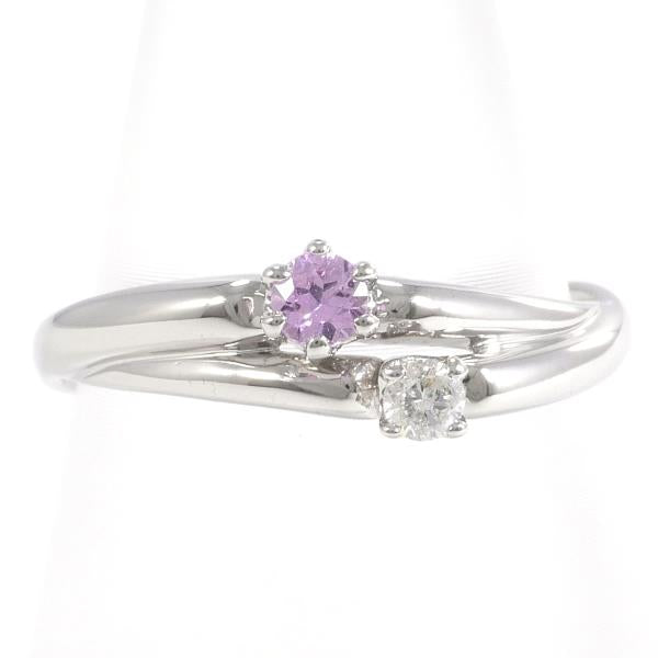 K10 White Gold Pink Sapphire Ring