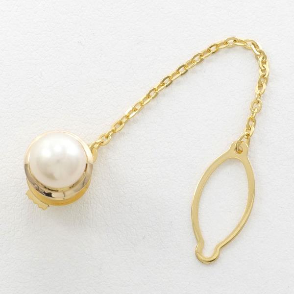 K14 Yellow Gold Alloy Pearl Pin Brooch in Excellent Condition