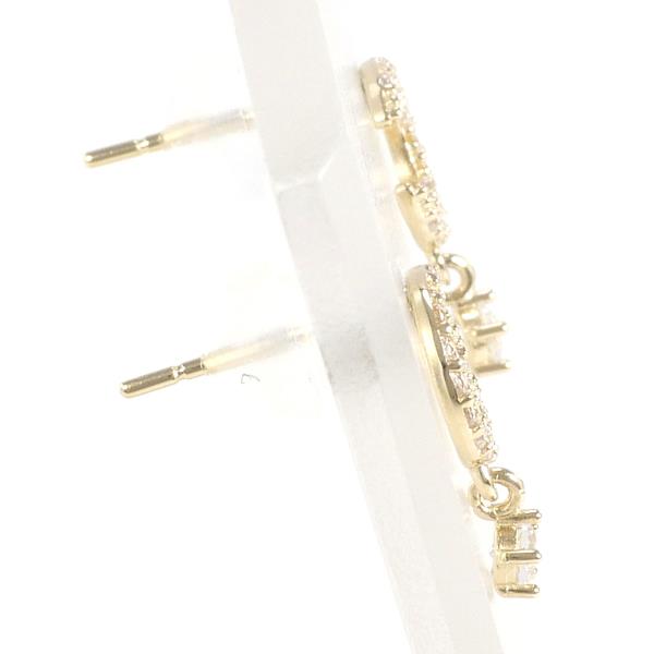 K10 Yellow Gold Zirconia Earrings in Excellent Condition