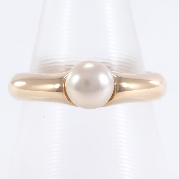 Michel Klein K18PG Pink Gold Pearl Ring Size 3 in Excellent Condition