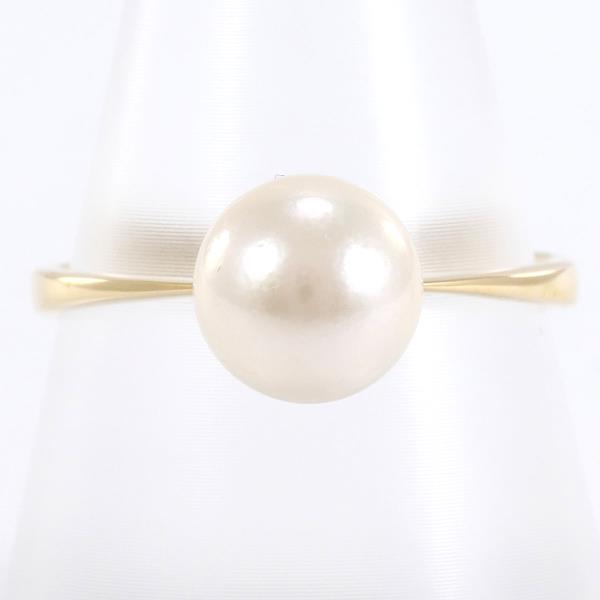 K18 Yellow Gold Pearl Ring 17